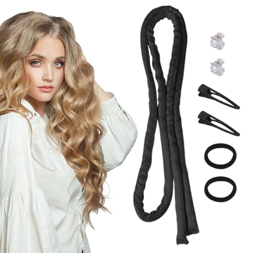 LunarCharm Lockenstab-Stirnband ohne Hitze, Lockenwickler ohne Hitze mit Kleine Haarnadel, Locken ohne Hitze über Nacht mit dünnen Lockenwicklern zum Schlafen, Schwarz LunarCharm Lockenstab-Stirnband ohne Hitze, Lockenwickler ohne Hitze mit Kleine Haarnadel, Locken ohne Hitze über Nacht mit dünnen Lockenwicklern zum Schlafen, Schwarz