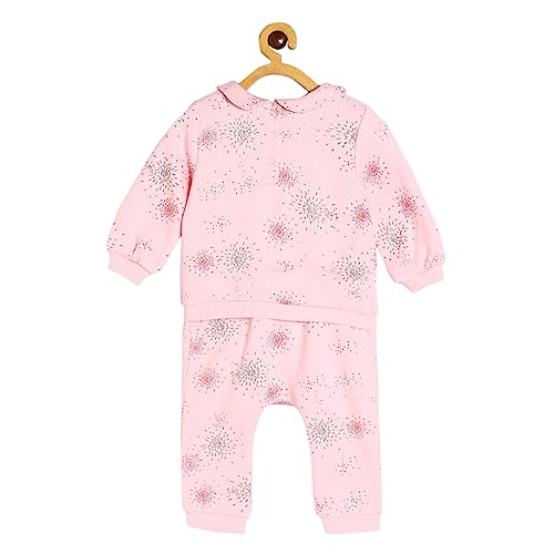 Image of miniklub Baby Round Neck Full Sleeve Full Length Knitted Cotton Clothing Set, Pack of 2 (Light Pink Color)