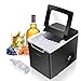 Blitzhome Selbstreinigende Eiswürfelmaschine, 12 kg in 24 Stunden, Eiswürfelmaschine bereit in 7 Minuten, mit intelligentem LED-Touchscreen, 1,85 l, Tragbar, Leise, Geringer Verbrauch