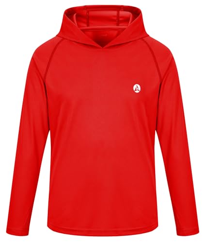 Image of Boys Grils Long Sleeve Sun Shirts UPF50+ Hoodie Thumbhole Rash Guard Quick Dry Atheltic Hiking Workout Water Playing