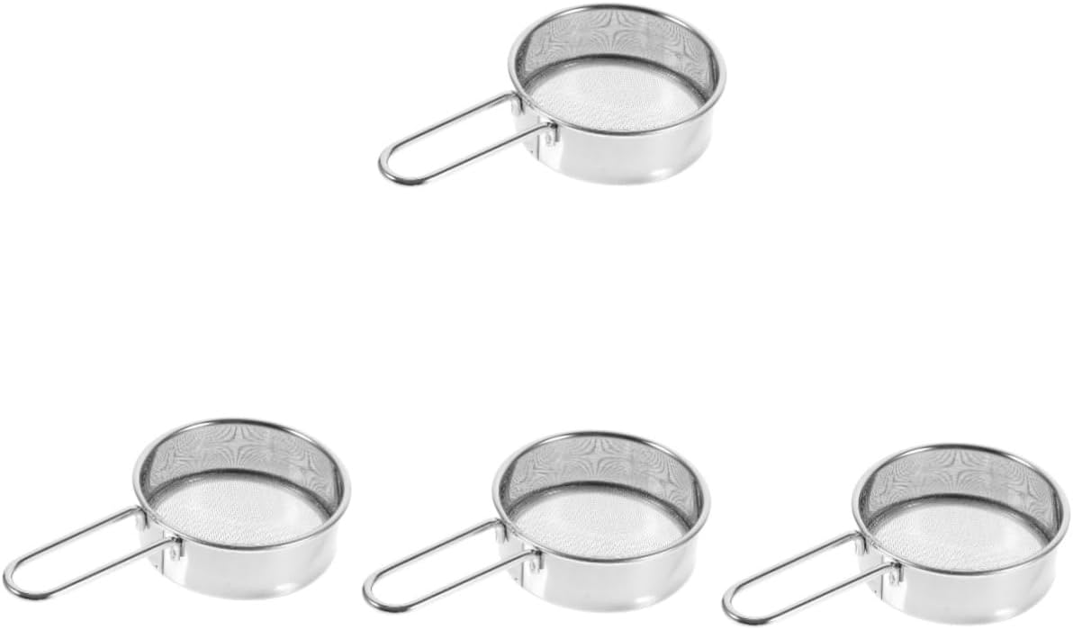 Unomor 4pcs Flour Sifter Mesh Sieve for Baking Portable Handheld Tool for Dusting Flour Sugar and Spices Kitchen Gadget for Home Baking