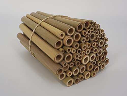 Bambusröhrchen Wildbienenhotel Insektenhotel Bastelsachen (70 Stück) 12cm mit Lehmpulver – Bild 3