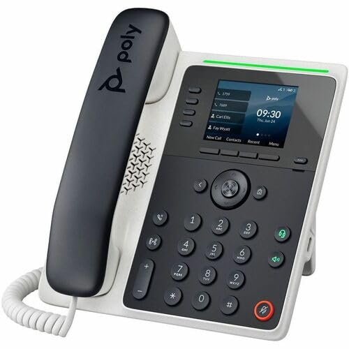 Poly Edge E220 IP Phone and PoE-Enabled GSA/TAA - 16 x Total Line - VoIP - 2.8" LCD - 2 x Network (RJ-45) - PoE Ports