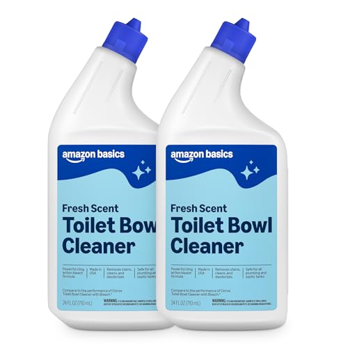 Amazon Basics Toilet Bowl Cleaner with Cling Action Formula, Bleach,