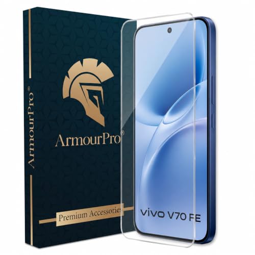 Image of ArmourPro 3D Borderless Tempered Glass for Vivo V70 FE, HD Clear Curved Edge to Edge Screen Protector, 9H Hardness, Oleophobic Coating, Case Friendly | Pack of 1