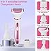Vacto Upgraded 4 in 1 Electric Razors for Women, Portable Shaver with Digital LED Battery Display, Rechargeable Women Electric Trimmer for Face Arm Body Legs Underarm Bikini
