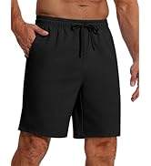 COOFANDY Mens Casual 9 Inch Shorts Summer Beach Linen Shorts Lightweight Drawstring Elastic Waist...