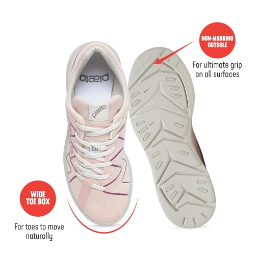 Image of Plaeto Women's Gully Multiplay Sports Shoes| Lightweight Shoes with Breathable Air Mesh | Floease Cushioning for Lasting Comfort