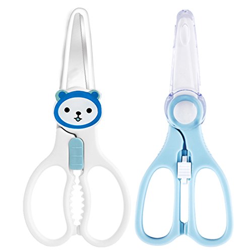 Ceramic Baby Food Scissors and Stainless Steel Kitchen Shears, Fun Bites Food Cutter
