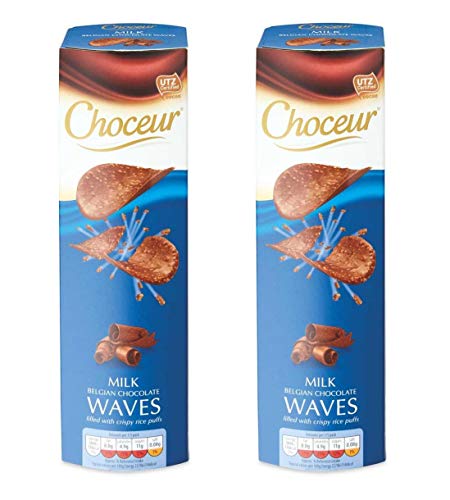 Aldi Choceur Belgian Milk Chocolate Waves Crisps | Thin & Light Curves | 2 x 125g
