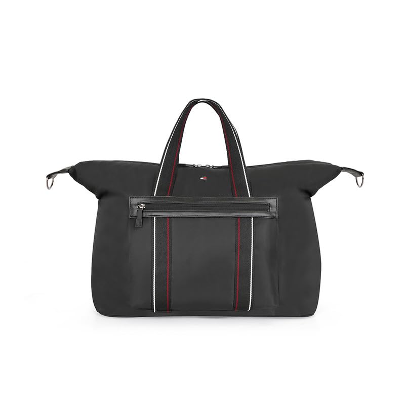 tommy hilfiger Unisex Duffel Bag Lingon - Black | 34 Litre Capacity | Fashion Embellished Twill | Detachable & Adjustable Shoulder Strap | Gym Bag for Men & Women | Organised Duffle Bag-picture-24