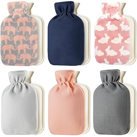 CityComfort Hot Water Bottle with Soft Fleece Cover - Natural Rubber 2 Litre - British Design - UK Safe Tested Cover