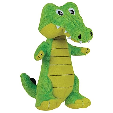 SmartPetLove Snuggle Puppy Tender-Tuffs Easy Grab - Plush Dog Toys - Standing Stuffed Green Crocodile with Tough Puncture Resistant Squeaker Cover