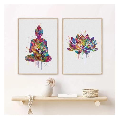 Affiche abstraite fleur de lotus tableau décoration murale moderne