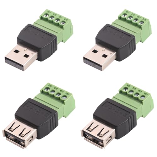 Bornier à vis USB 2.0 adaptateur sans soudure mâle femelle type A pour câble