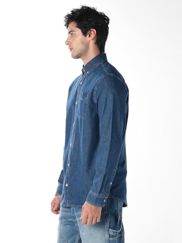 Jack & Jones Men Blue Denim Shirt Mid Blue - Image 4