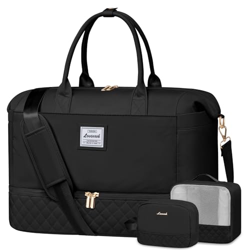 Image of LOVEVOOK Travel Duffle, Weekender Bag for Women With Shoe Compartment, Carry On With Toiletry Bag, Hospital Bag For Labor Delivery, Overnight With Laptop Compartment, Gym