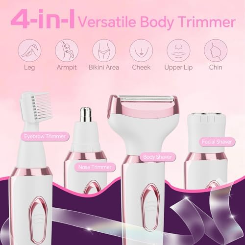 Women's Electric Razor Bikini Trimmer, 4-in-1 Cordless — detail view
