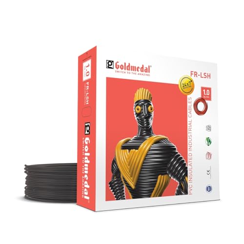 Goldmedal 90 Meter 1100V 1.0 Sq mm FR-LSH Electric Wire (BLACK) - Pack of 1 | Wire for Domestic & Industrial Connection Use | Multi-Strand, PVC Electrical Insulated Copper Wire (B0DGKWJ1KV) Amazon Price History, Amazon Price Tracker