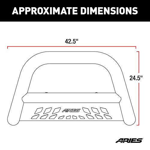 Image of ARIES P35-9004 Pro Series 3-Inch Offroad Black Steel Bull Bar, Select Nissan NV1500, NV2500, NV3500, Titan XD
