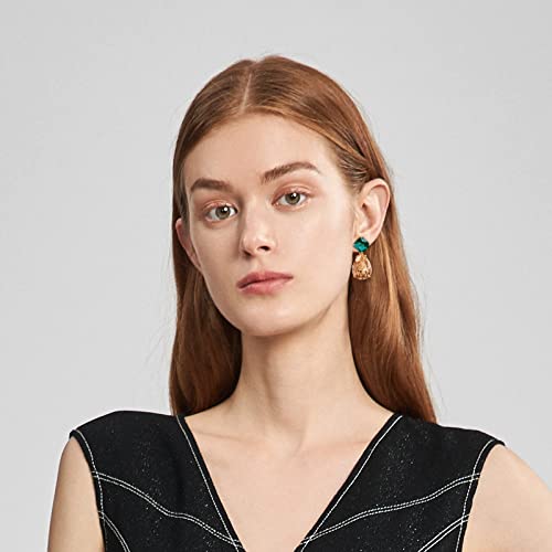 Crystal Teardrop Dangle Earrings for Women Vintage Emerald green drop Earrings for Women Mom Wife Prom2