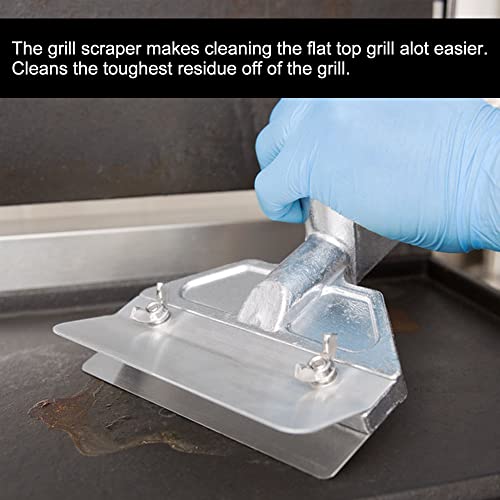 LRUI Griddle Scraper Grill Scraper Set with 5 Replacement Blades and Grill Griddle Cleaning Brick Block Pumice Stone Griddle Cleaning Kit - Thumbnail 7