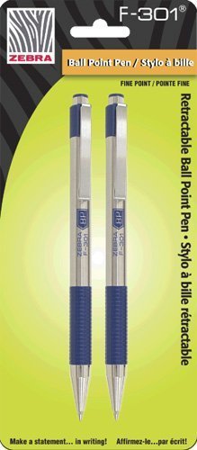 定番人気，HOT Zebra F-301 ステンレススチール 格納式ボールペン 0.7