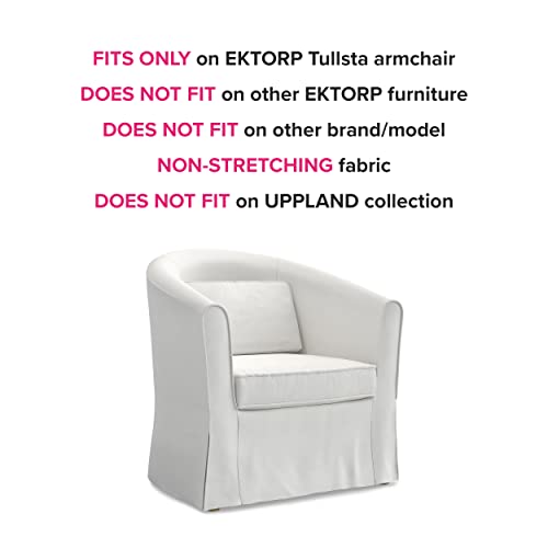 Ektorp Tullsta Chair Cover Replacement For Ikea Tullsta Chair Cover,Ektorp Tullsta Armchair Cover Only!Does Not Fit On Other Brand Barrel Chair (Cotton White) #TOP1