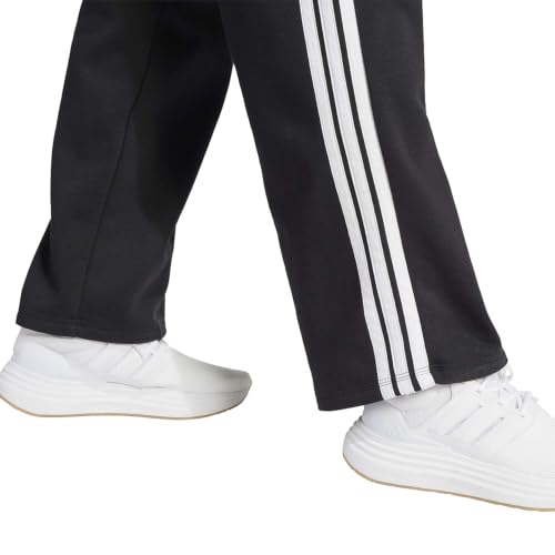 adidas Womens Essentials 3-Stripes Open-Hem Fleece Joggers Casual - Black - Size L - image 6