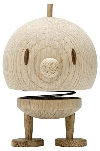Hoptimist Decorazione Figura Bumble M Raw Oak, Figura Wiggle, Legno di quercia, Marrone chiaro 10,8 cm