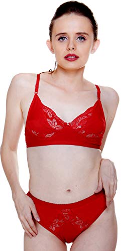 Image of Fashion Comfortz 100% Silk Cotton Lingerie Sets Orange,Red