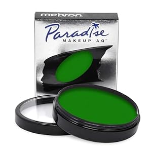 Mehron Makeup Paradise Makeup AQ Pro Size | Stage & Screen, Face & Body Painting, Special FX, Beauty, Cosplay, and Halloween | Water Activated Face Paint & Body Paint 1.4 oz (40 g) (Amazon Green)