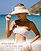 FURTALK Sun Visor Hats for Women Wide Brim Straw Ponytail Summer Beach Hat UV UPF Packable Foldable Travel Beige