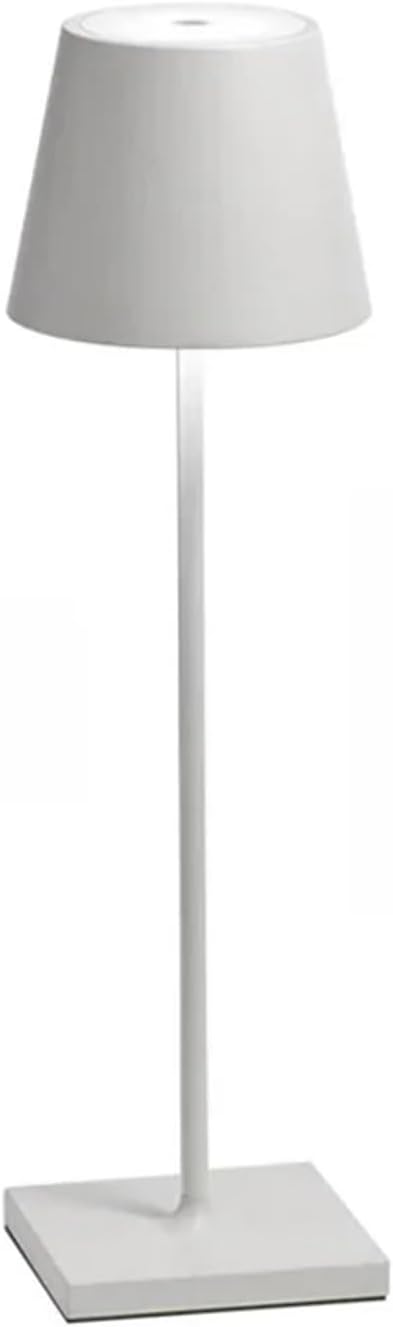 USB Rechargeable Waterproof Portable LED Desk Lamp, Modern Wireless Bedside Table Night Light(White)