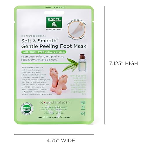 Earth Therapeutics Soft & Smooth Gentle Peeling Foot Mask - 2 Pairs - Thumbnail 6