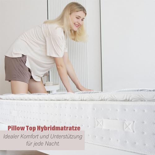 Vesgantti Matratze 90×200 mit 7 Zonen und Pillow-Top