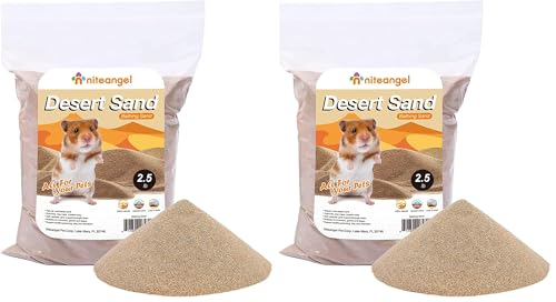 Image of Niteangel Hamster Desert Bath Sand | No-Dust Bath or Potty Litter for Hamster Chinchillas Gerbil Mice Degu or Other Small Pets (Pack of 2)