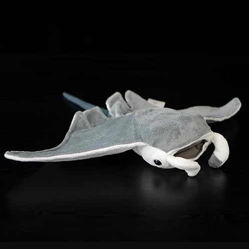 FIASHCN Lifelike Mobula Stuffed Plush Toy Devil Rays Soft Flying Rays Fish Simulation Ocean Animal Doll For Kids Gift 38cm Grey