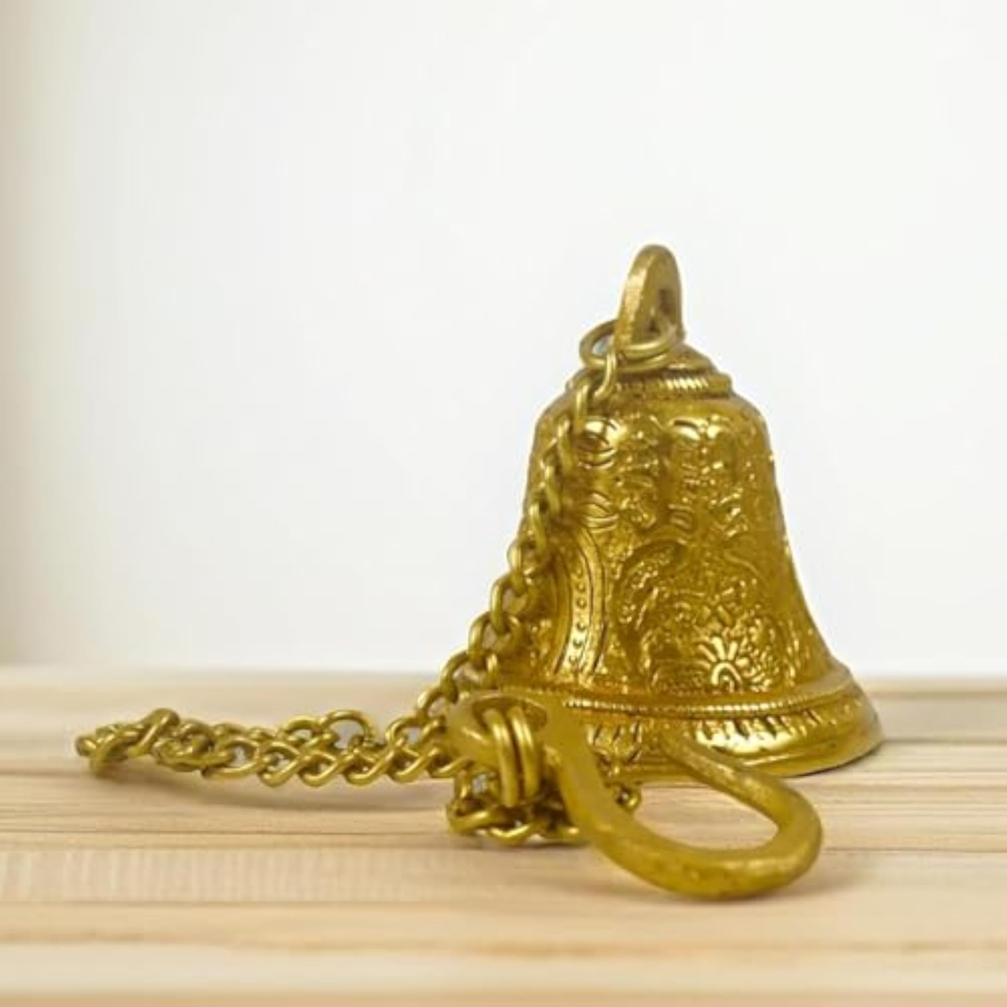 Brass Hanging Temple Bell with Chain for Pooja Room