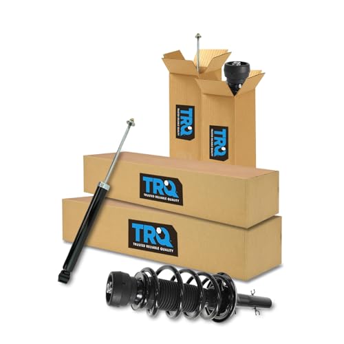 Image of TRQ Front and Rear Complete Strut Assembly & Shock Absorber Kit Complete Strut & Coil Spring Assembly Compatible with 1998-2010 Volkswagen Beetle 2000-2005 Golf Jetta