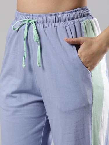 Image of Femmora Relax Fit Track Pant with Abstract Print, Breathable Soft Cotton Fabric with Drawstring Waistband Closure and 2 Side Pockets, for Women,Pack of 1