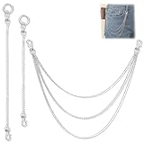 Nevoluxer Paquete de 3 cadenas de cinturón, cadena para bolso, pantalones, vaqueros, accesorios góticos para éboy, egirl, hombres y mujeres