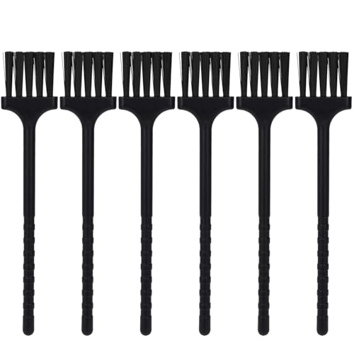 Detail Cleaning Brush for Tight Spaces | 6-Pack Tough Nylon Bristle for Coffee Grinder & Keyboard | Multi-Purpose Dusting Tool for Electronics, Shavers, & Small Appliances