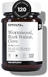 Wormwood Black Walnut & Clove Capsules 525mg | 120 Vegan Capsules | Herbal Botanical Complex | Wormwood Powder, Black Walnut Hull & Clove | Non-GMO, Gluten Free | Food Supplement By Amalth