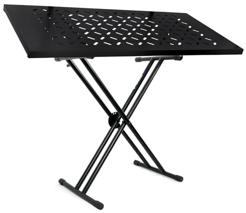 Rockville RKS30X Double X Braced Keyboard Stand with KS2 DJ Table Shelf