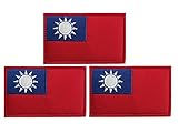 3 Pack Taiwan Flag Patch Taiwanese Flag Embroidery Patch for Hats, Tactical Bags, Jackets, Clothes Patch Team Army Patch …