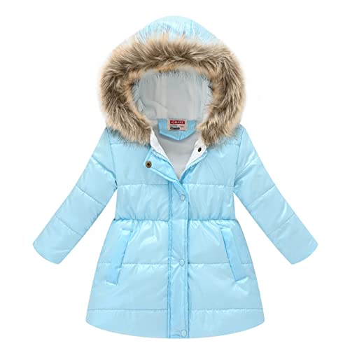 Manteau en fausse fourrure pour fille 3-12 ans veste à capuche fleurie MSemis