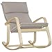 Produktbild HOMCOM Schaukelstuhl Relaxsessel mit Kopfkissen Schaukelsessel Schwingsessel für Wohnzimmer, Schlafzimmer, Büro Bezug aus Polyester, Grau 67 x 95 x 95 cm