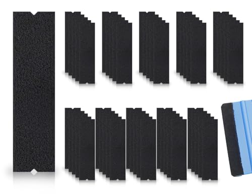 ZoeTekway 50 Stück Ersatzfilz Filzkante,Andrückrakel Filzkante,Rakel Stoff Freie Filz,Scratch Folienrakel Zubehör,für Car Wrapping Scraper(Schwarz,10 * 3cm,Nicht Andrückrakel inbegriffen)