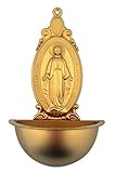 Our Lady of Grace Miraculous Medal Holy Water Wall Font, 5 1/4 Inch